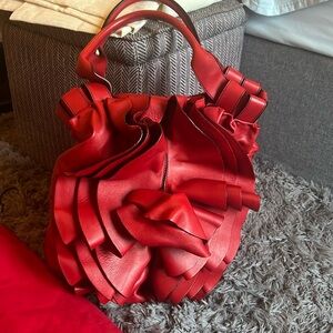 Valentino Garavanni Rosso Nappa leather hobo bag